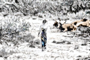 Gruppenbild mit Dame